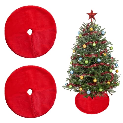 Copri Base Albero Natale 2PCS Gonna albero di natale Rosso