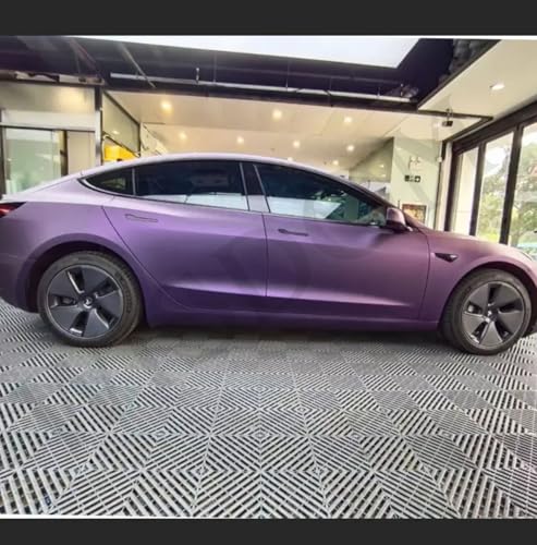 Image of WISDOM Purple Metallic Metallic Vehicle Wrap Vinyl Matt Finish Easy Apply Air-Release Weatherproof DIY Car & Motorcycle (Purple Metallic, 20 Inch X 7 Feet)