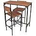 Set Tavolo BAR e 2 Sgabelli Marrone H.96cm Arredo Cucina Mod. VENICE
