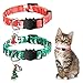 KOOLTAIL Christmas Cat Collars 2 Pack Breakaway Collar Set for Cats, Puppy Red & Green 7.5"-11.5"