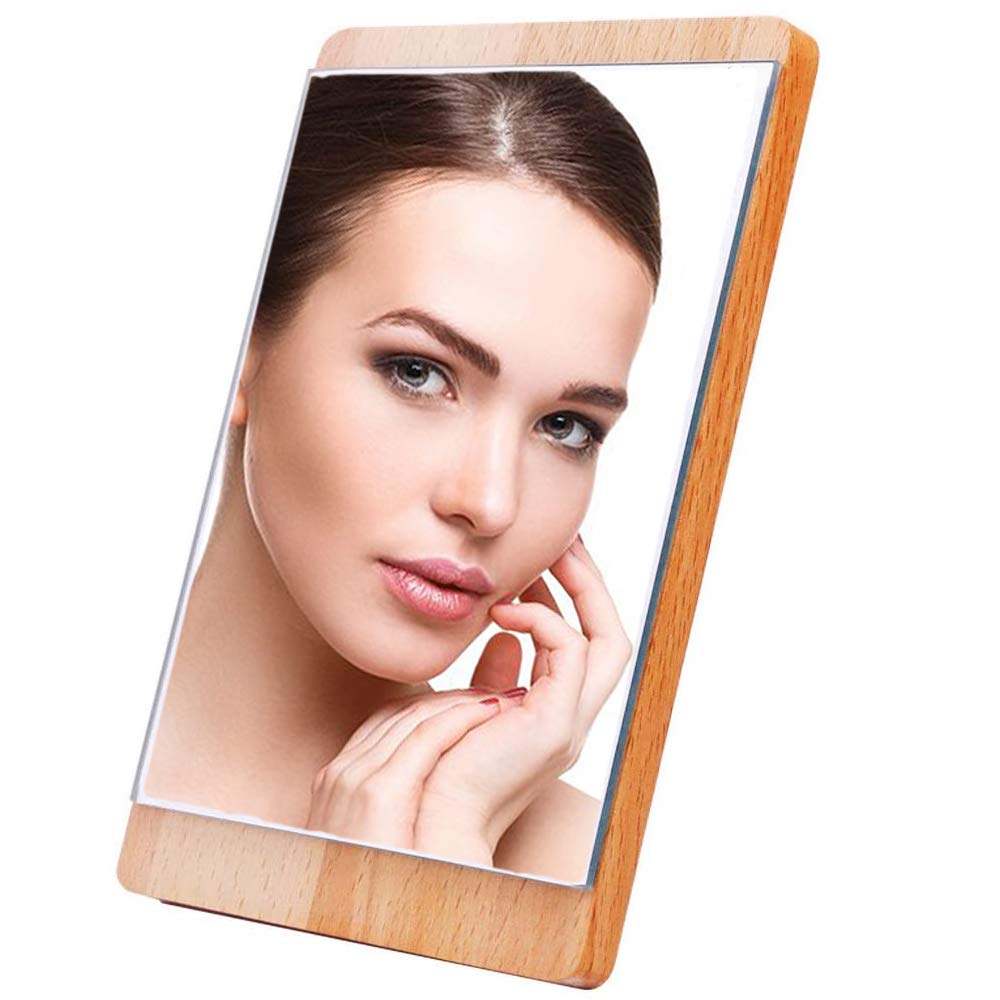 Solid Wood Vertical Desk Mirror Mirror Makeup Vanity Portable Mirrors