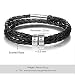 XiXi Pulsera Plata con 2 Nombre Personalizado Pulsera Cuero Hombre Personalizada para...
