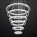 Modern Crystal Chandelier Lighting Galaxy Series 6 Rings 8"-12"-16"-20"-24"-28", Cool White LED Light Fixture