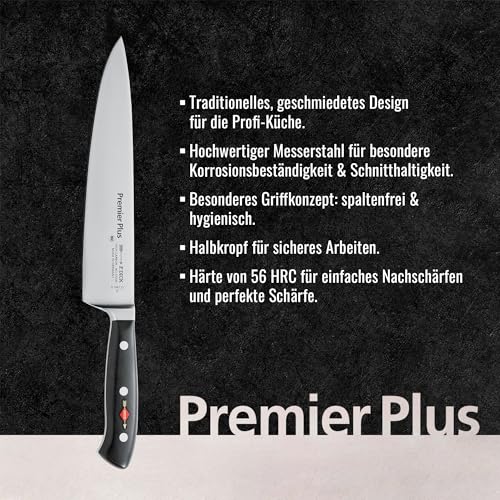 F. DICK Kochmesser, Küchenmesser, Premier Plus (Messer mit Klinge 23 cm, X50CrMoV15 Stahl, nichtrostend, 56° HRC) 81447232, Schwarz, 36 cm
