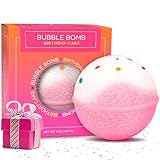 Birthday Cake BUBBLE Bath Bomb in Gift Box. USA Made Large Lush Spa Fizzy Handmade Gift Idea for Her, Wife, Girlfriend - Releases Pink Color, Cupcake Scent, and Bubbles in Bath – Dry Skin Moisturizing