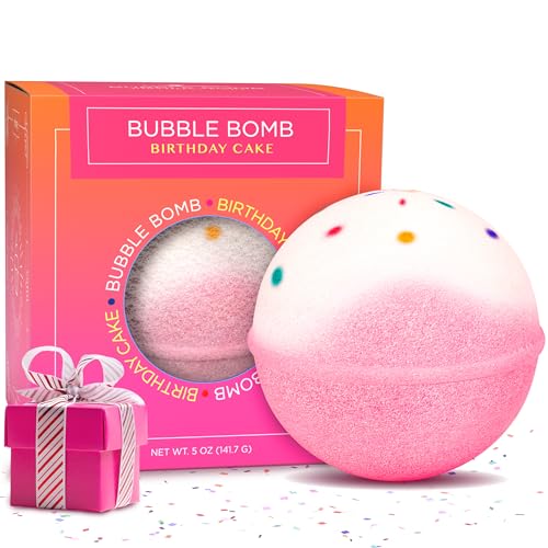 Birthday Cake Bath Bombs for Women, Girls & Kids - Relaxing Pink...