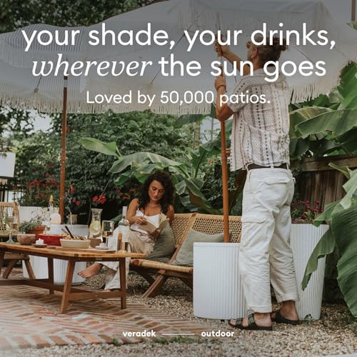 Image of Veradek Umbrella Side Table - Outdoor Patio Table with Umbrella Hole