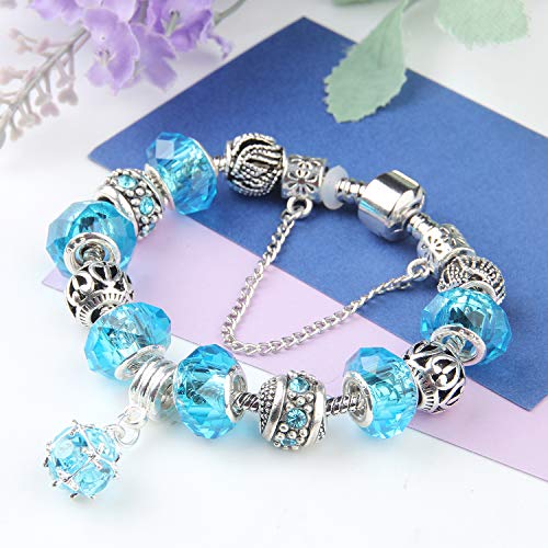 Xoyoyzu Family Tree Charms Bracelet For Girls And Women Murano Glass Beads Butterfly Flower Charms Amethyst Bracelets #TOP3