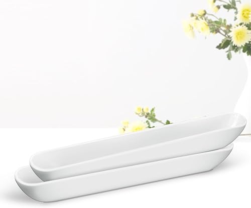 Miniatura 7 de Kevenal Bandeja de bote de olivos, plato largo y estrecho de oliva de 13 pulgadas, canoa estrecha para tabla de charcutería, quesos y aperitivos