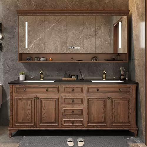 kmnub 72IN Bathroom Vanity with Double Sink - Floating Solid