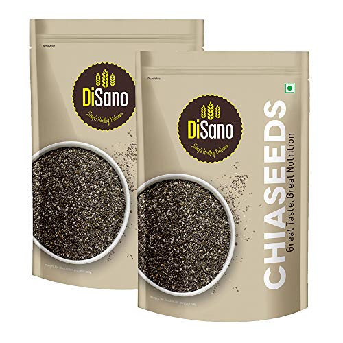 DiSano Raw Unroasted Chia Seeds for Weight Loss with Omega 3 and Fiber, 500g (2 x 250gm) DiSano Raw Unroasted Chia Seeds for Weight Loss with Omega 3 and Fiber, 500g (2 x 250gm)