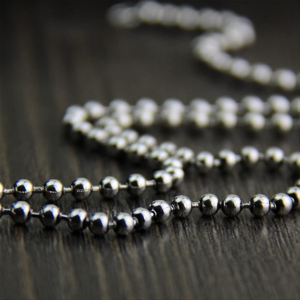 Collar de cadena de bolas brillante puro para hombre y mujer, joyería unisex con cuentas redondas sólidas s925, regalo