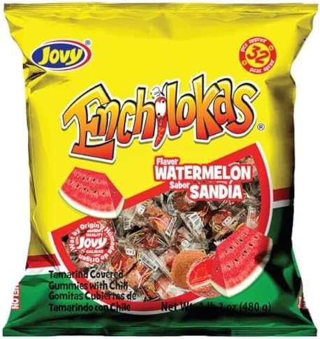 Jovy Enchilokas Watermelon Flavor - Boldly Sweet, Spicy, and Absolutely Irresistible (1lb, 32 ct)