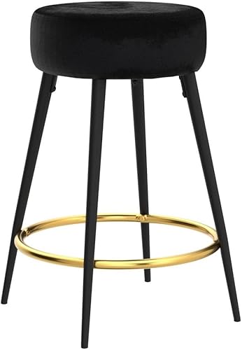 Miniatura 4 de Duhome - Juego de 2 taburetes de bar de altura de mostrador, taburetes de cocina de terciopelo tapizados para sillas de comedor de 24 pulgadas de