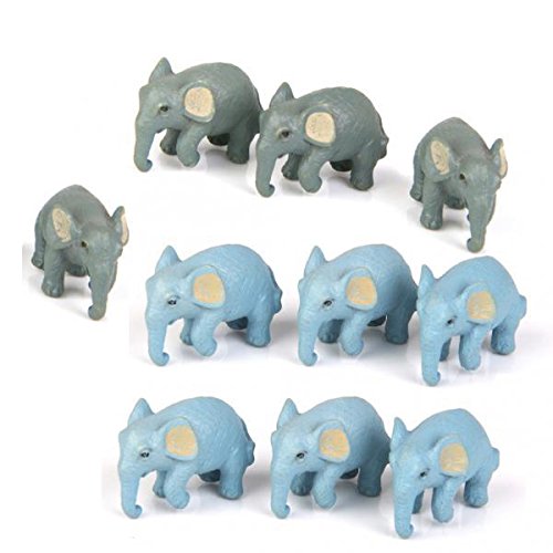 VELURA 10pcs Miniature Dollhouse Bonsai Fairy Garden Micro Landscape Elephant Decor|10 x Alligator Clips Wires|Statues & Lawn Ornaments| Yard, Garden & Outdoor Living-image-24