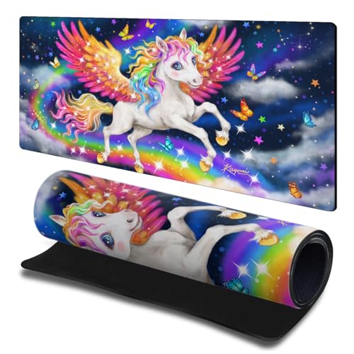 Tapis de souris jeux grand format clavier PC tapis de bureau motif Pegase L