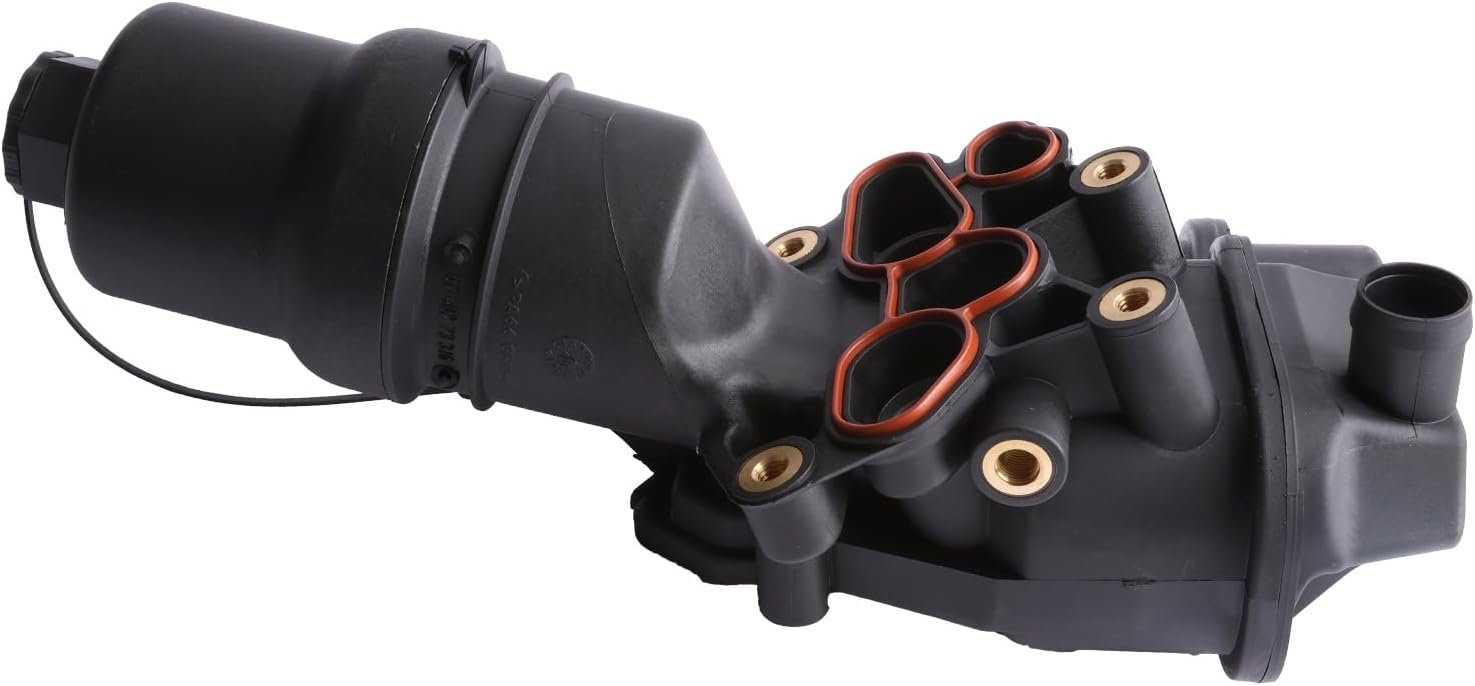 MITZONE Engine Oil Cooler Filter Housing Assembly Compatible with 2006-2015 VW Jetta GTI Golf R Passat Audi A4 A3 TT TTS 2.0L Replace 06F115397K 06F115397J 06F115397H