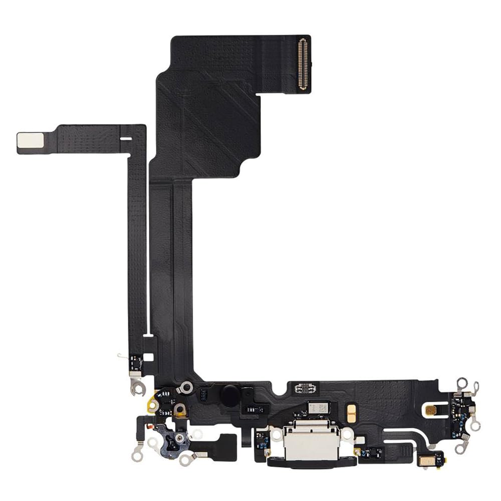 Type C Dock Connector USB Charger Charging Port Flex Cable Replacement for iPhone 15 Pro Max USA (Black)