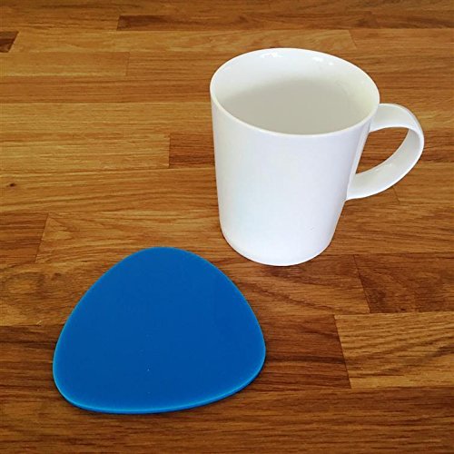 Pebble Shaped Coaster Set by Super Cool Creation, Bright Blue - Set of 6