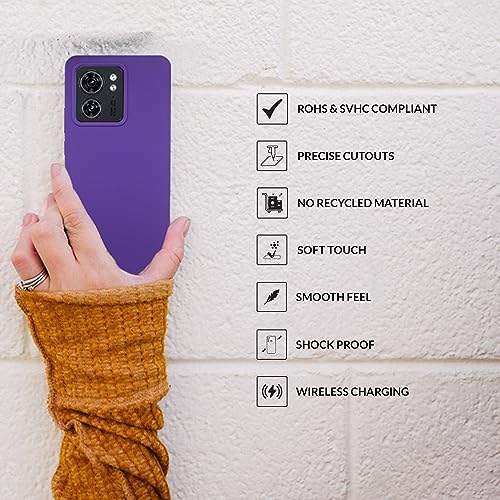 Image of SPRIG Compatible with Moto Edge 40 Premium SilkTone (Liquid Silicone) Back Cover Drop Tested Shock Proof Mobile Case for Men, Women, Boys and Girls with Camera Protection (Dark Violet)