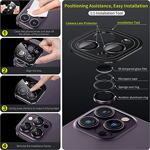 Image of Camera Lens Protector for iPhone 14 PRO / 14 PRO MAX [Case-Friendly] [Anti-Scratch] [Metal Finish] - (Purple)