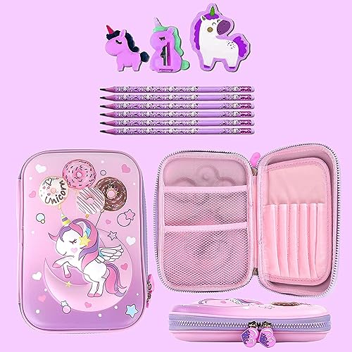Image of LONGMIRE New Kids Designer Hardtop Pencil Case for Girls and Women (Multi Color) (Multi Design)