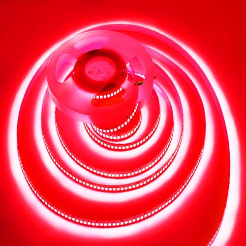 Image of AC110-130V LED Strip Lights,Dimmable 10000LM 16.4ft /5m SMD 2835 600 LEDs Waterproof IP44 LED Lights Strip Ribbon, More Brightness Than Low Voltage LED Strip Lights (Red)