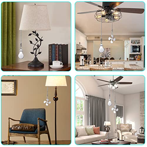 Image of 4PCS Ceiling Fan Pull Chains, Extension with 12 inches Ball Beaded Chain, Silver