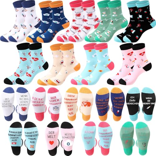 Chaussettes de Noël pour infirmières Bencailor 9 paires en coton taille 36-45