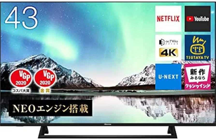 【中古】Hisense テレビ 43E6800 Amazon | ハイセンス 43V型 4Kチューナー内蔵 液晶テレビ
