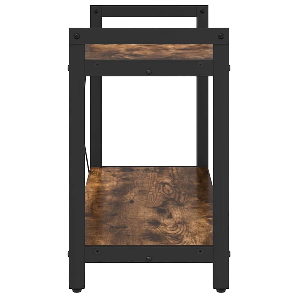 vidaXL Bücherregal Geräucherte Eiche 80 x 30 x 50 cm Holzwerkstoff, Moderner Industrie-Bücherregal, Gestell für Stauraum, Deko Regal für die Wohnung, freistehender Buchschrank