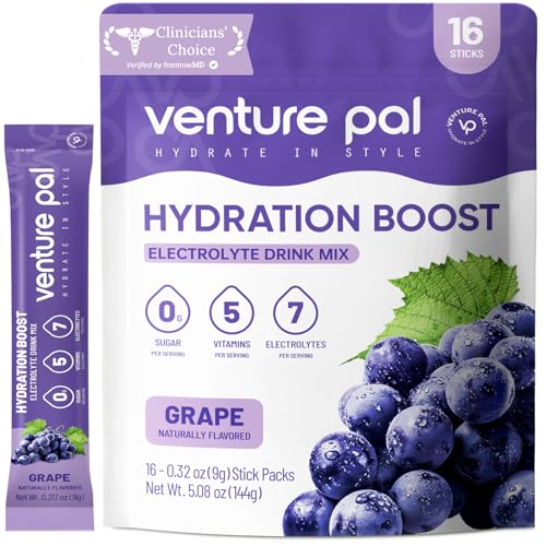 Venture Pal Sugar Free Electrolyte Powder Packets - Liquid Daily IV Drink Mix for Rapid Hydration &...