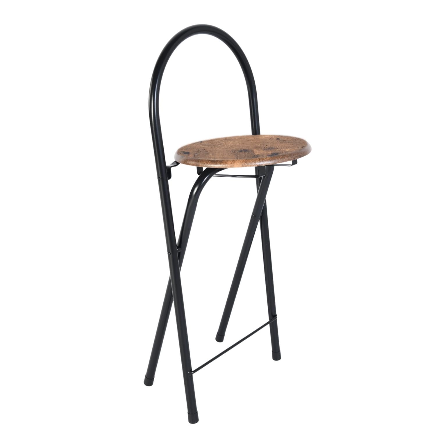 Table haute avec tabourets de bar pour 2 personnes - Table de bar avec espace de rangement et 2 tabourets de bar - Table pliante avec 2 chaises - 110 x 40 x 80 cm - Marron et noir