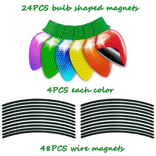 90Shine 90SHINE-0829-BULB MAGNETS 24 Pieces Christmas Car Refrigerator Decorations Reflective Bulb Light Shaped Magnets Ornaments Set Xmas Holiday Cute Decor 48 Magnetic Wires thumb #4