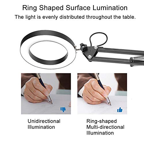 Faltbare LED-Schreibtischlampe, flexible Schwenkarm-Klemmhalterung Eyecare-Tischleuchte USB-Drei-Ton-Schreibtischleuchte… – Bild 4