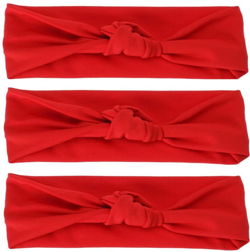 akado Headbands For Women Short Hair Non Slip Elastic Sweat Hairbands Soft Fabric Hair Bands for Women red colour pack of 3 pc-picture-14