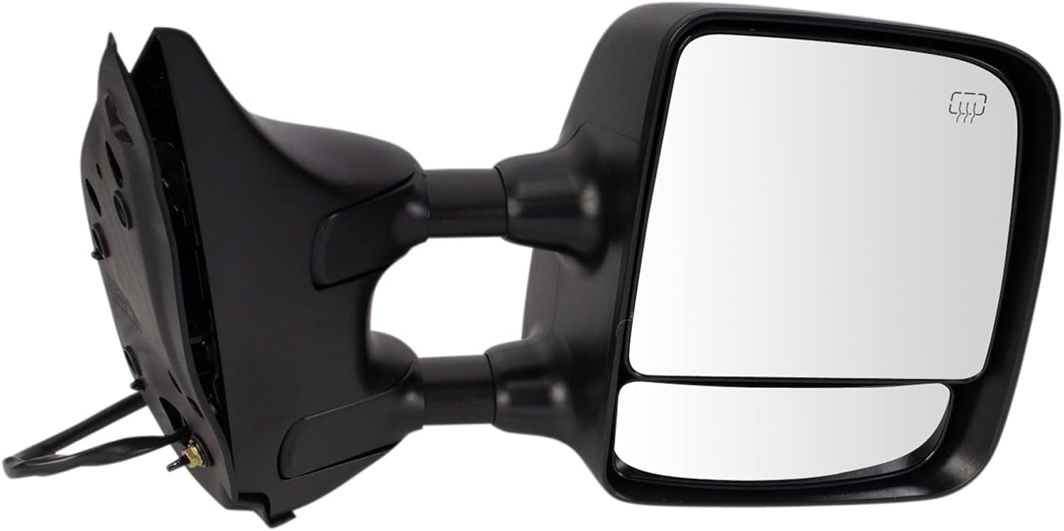 Trail Ridge Passenger Side Towing Mirror Power Heated Memory Manual Folding Textured 1 Piece Compatible with 2004-2015 Nissan Titan