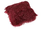 Reissner Lammfelle Tibet Lammfell Kissenbezug langflorig 40x40cm JAY23 Farbe dunkelrot/Bordeaux