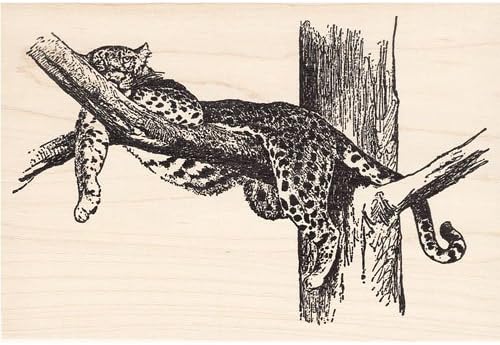 Leopard in a Tree Rubber Stamp Animals
