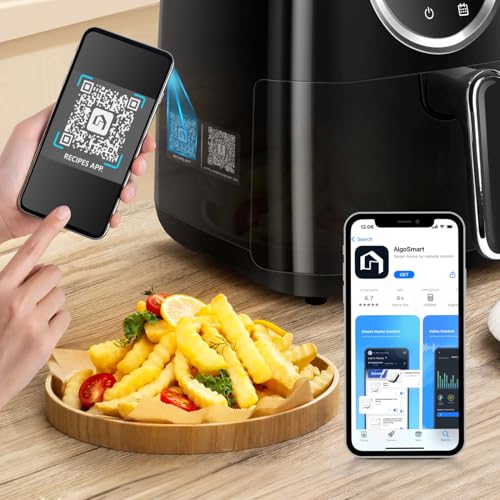 Aigostar Air Fryer 4.2L, Heißuftfritteuse XXL,Heissluft Fritteusen ohne Öl,8 Menü und Rezept, LED-Touchscreen, 1400W,BPA-frei – Bild 3