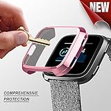 Fitbit Versa case,Ankertoy Fitbit Versa Screen Protector TPU All-Around Full Front Protective Case 0.3mm HD Clear Cover for Fitbit Versa Smart Fitness Watch (Pink)