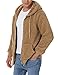 iWoo Mens Casual Loose Sweatshirt Soft Sherpa Fleece Outwear Full-Zip Hooded Pullover Fashion Coat With Pockets (Khaki M)
