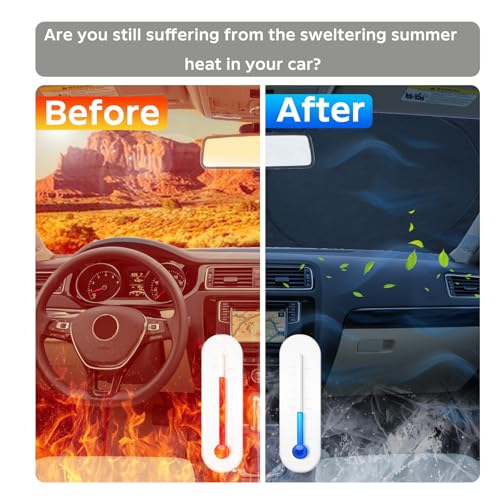 INSAUTO Windshield Sunshade for Lexus RX 350 450h 2016-2022 RX 350, RX 350 F Sport, RX 350L 2023 2024 2025, Front Window Sun Visor Cover, UV Heat Blocker Protector, Foldable Sun Shade Accessories - Image 6
