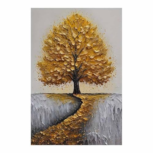 Tableau mural fleurs art abstrait or pour salon poster 70x100cm