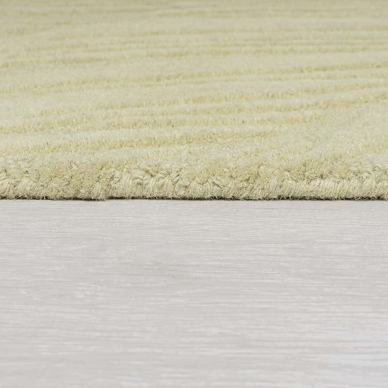 Image of Hand Tufted Modern Design Exported Collection High Low Pattern Wool Carpet for Living Room, Bedroom & Hall (Green, 15 x 20 Feet)
