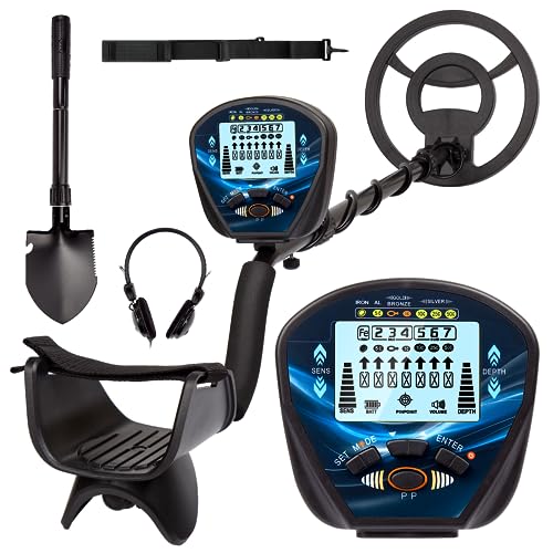 Professional Metal Detector for Adults, High Sensitivity Gold Detector with Waterproof Coil, Gold Finder with LCD Display, Pinpoint 5 Modes, Gifts for Men 10" Coil Professional Metal Detector for Adults, High Sensitivity Gold Detector with Waterproof Coil, Gold Finder with LCD Display, Pinpoint 5 Modes, Gifts for Men 10" Coil