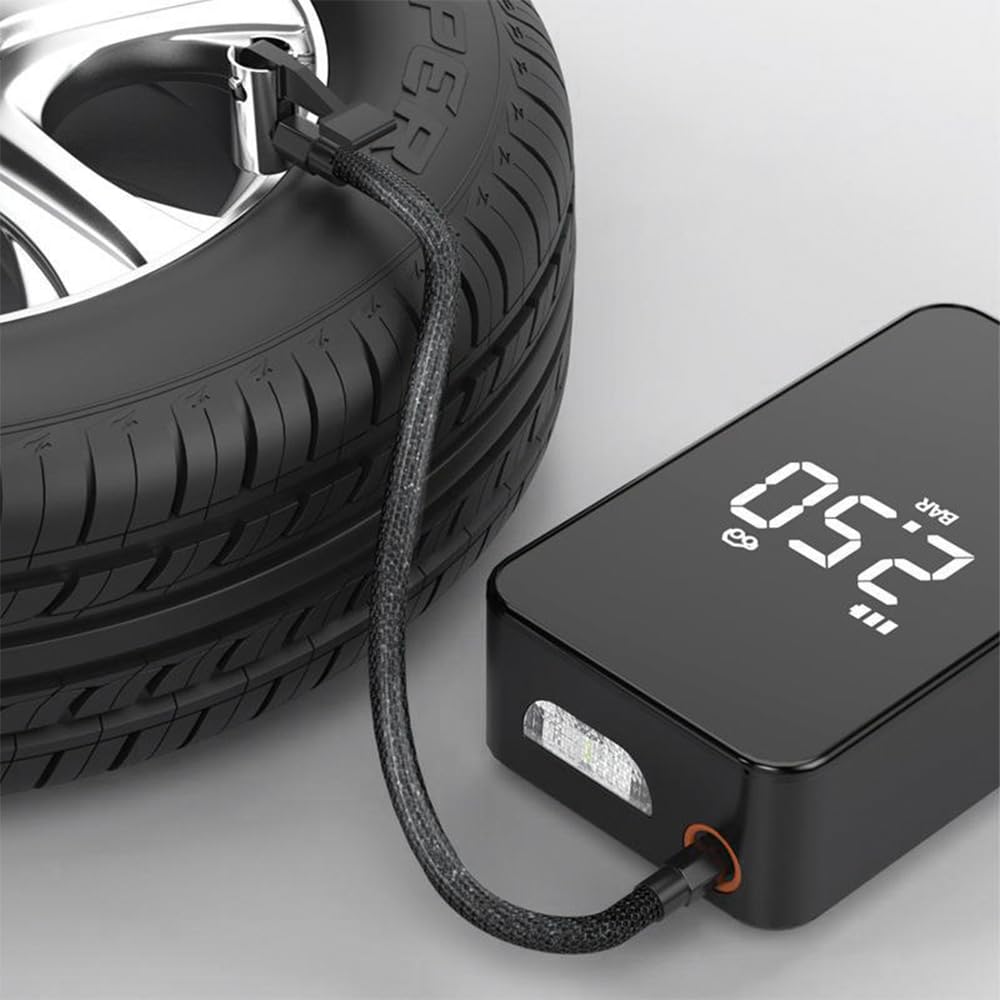Pompe de gonflage de pneus 6000mAh, avec tuyaux gonflables de 40cm, avec écran LCD, pour Voiture, Moto, vélo