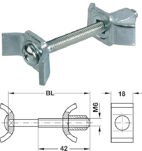 2 Pack Joint Fasteners Adjustable Recessed Work Surface Countertop Bolts 2 9/16" Length Steel Made In Germany #TOP5