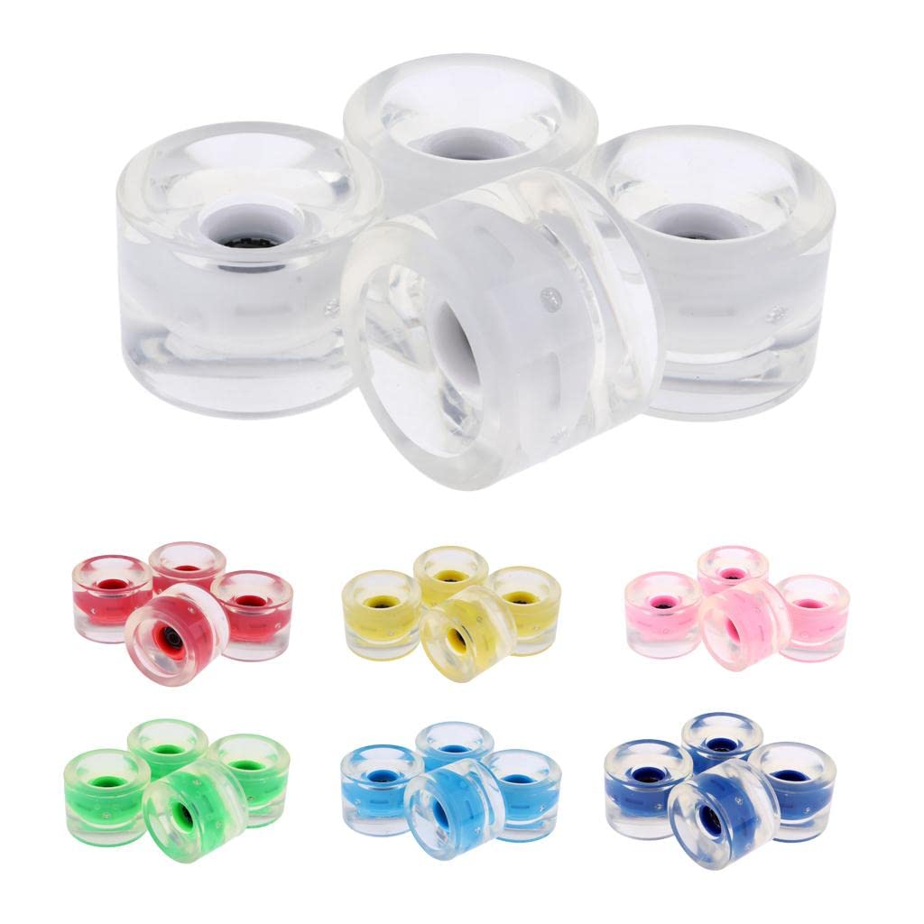 4 Piezas de Ruedas Luminosas para Longboard, Ruedas de Repuesto para Cruiser Skateboard, Ruedas de PU Resistentes a La Luz Nocturna para Descenso.