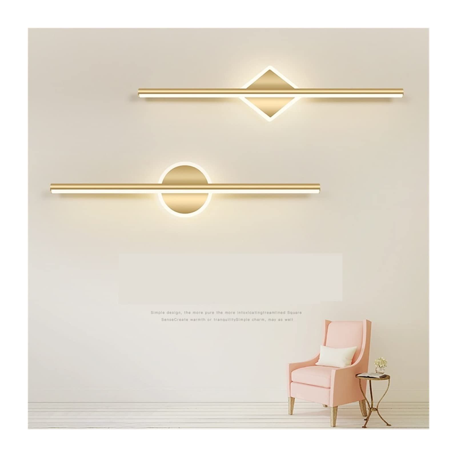 Luce Per Quadri Senza Fili, Lampada frontale Nordic Simple Modern Led Hotel Toilette da bagno Luce da toeletta creativa di lusso Lampada da trucco Illuminarsi Ovunque ( Color : Disc 60CM , Size : Whit